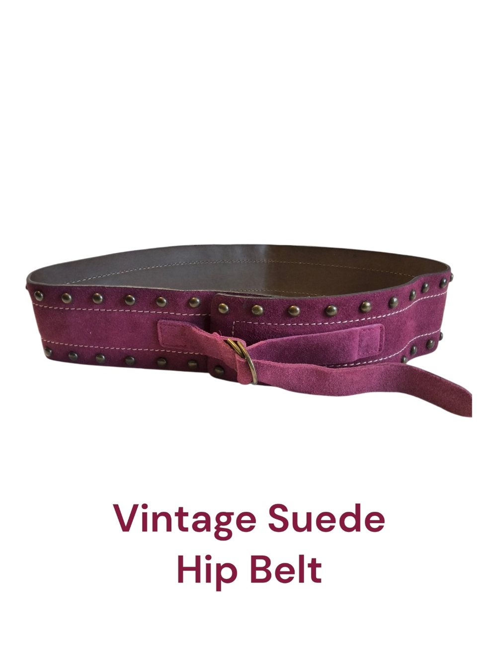 Vintage Magenta Suede Studded Wide Hip Belt by Old Navy L/XL